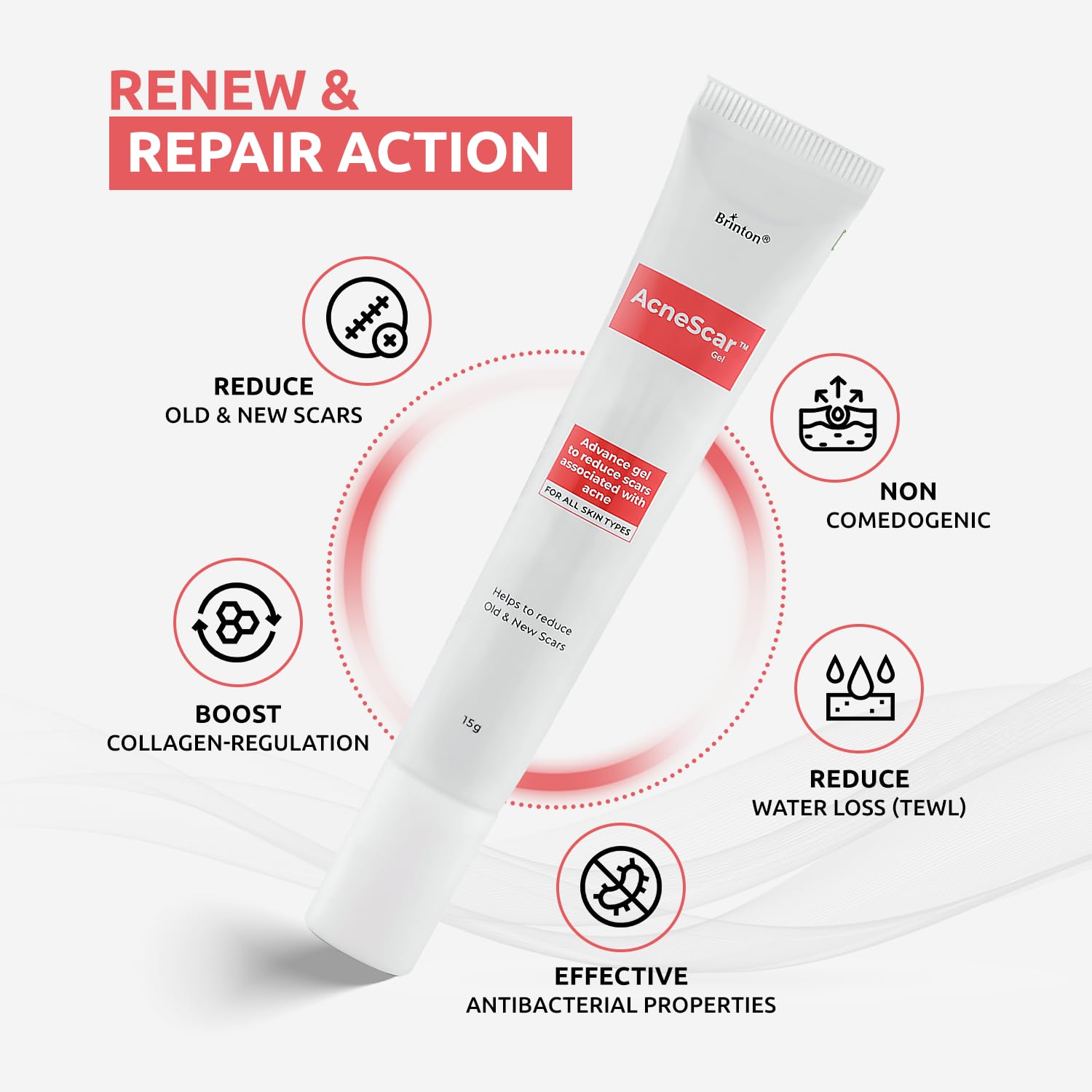 AcneScar Advanced Gel to Reduce Acne Scars associated with acne