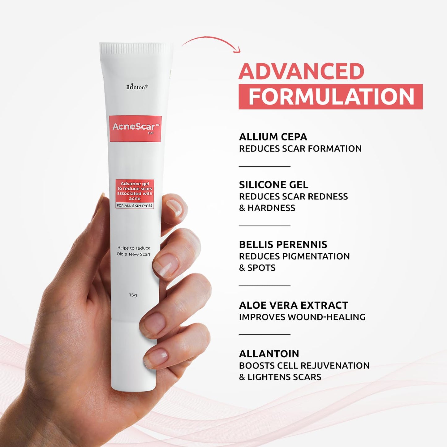 AcneScar Advanced Gel to Reduce Acne Scars associated with acne