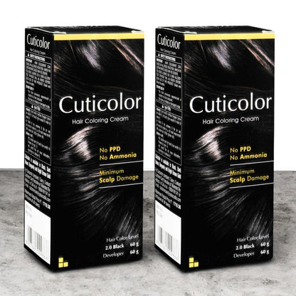 Cuticolor Hair Coloring Cream Black( 2.0)