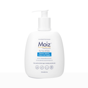 Dermatologist Recommended Moiz Cleansing Lotion for face and body. Cleanses, Hydrates, Protects skin integrity. Moiz Cleansing Lotion is an all-season daily cleanser